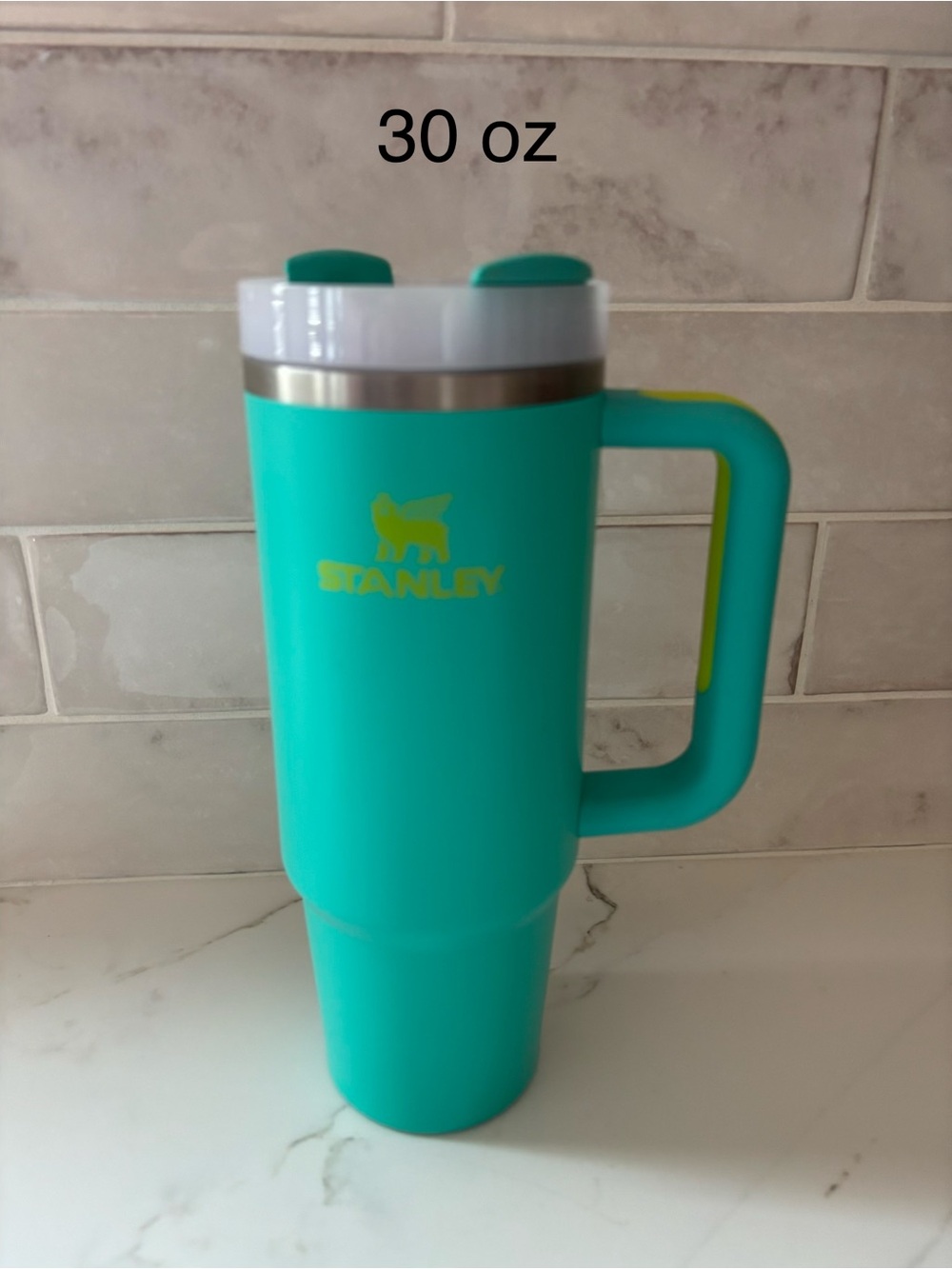 Stanley teal 30 oz tumbler with straw